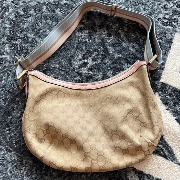 Gucci Monogram Web medium half moon hobo bag - Picture 6 of 12